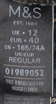 Marks and Spencer Women's Blue Straight Jeans - Size 12