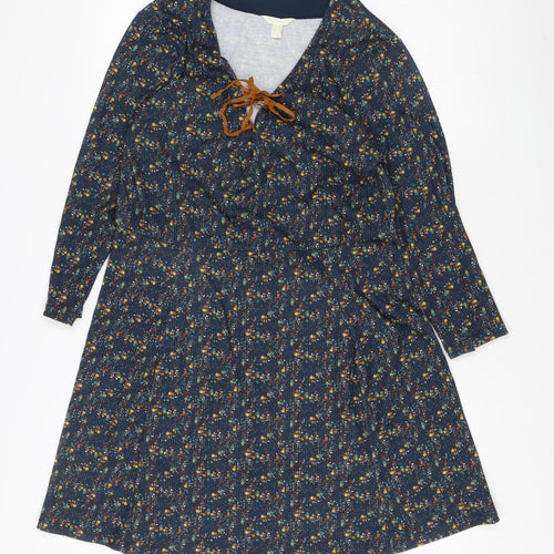 Springfield Women's Blue Floral Long Sleeve Dress