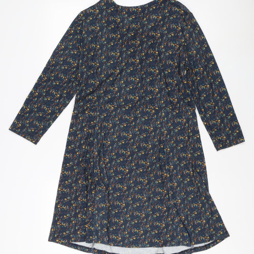 Springfield Women's Blue Floral Long Sleeve Dress