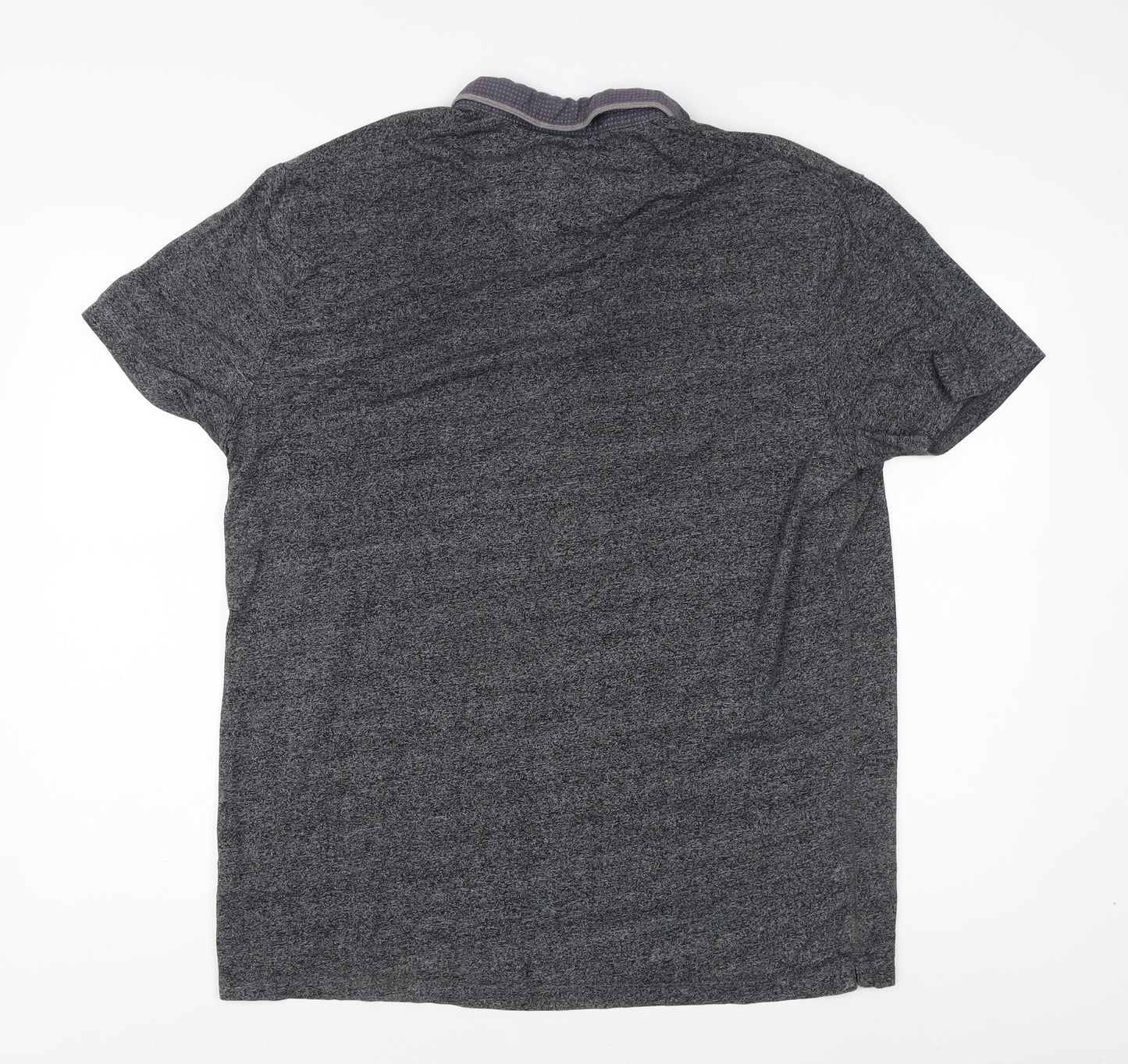 Next Men's Grey 2XL Polo Shirt, Short Sleeve Casual