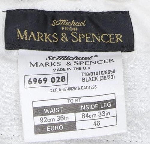 Marks and Spencer Men's Black Formal Trousers 36