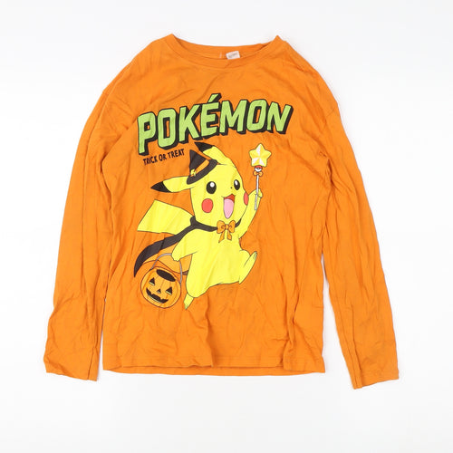H&M Boys Orange Pikachu Pokémon Halloween T-Shirt, 9-10 Years