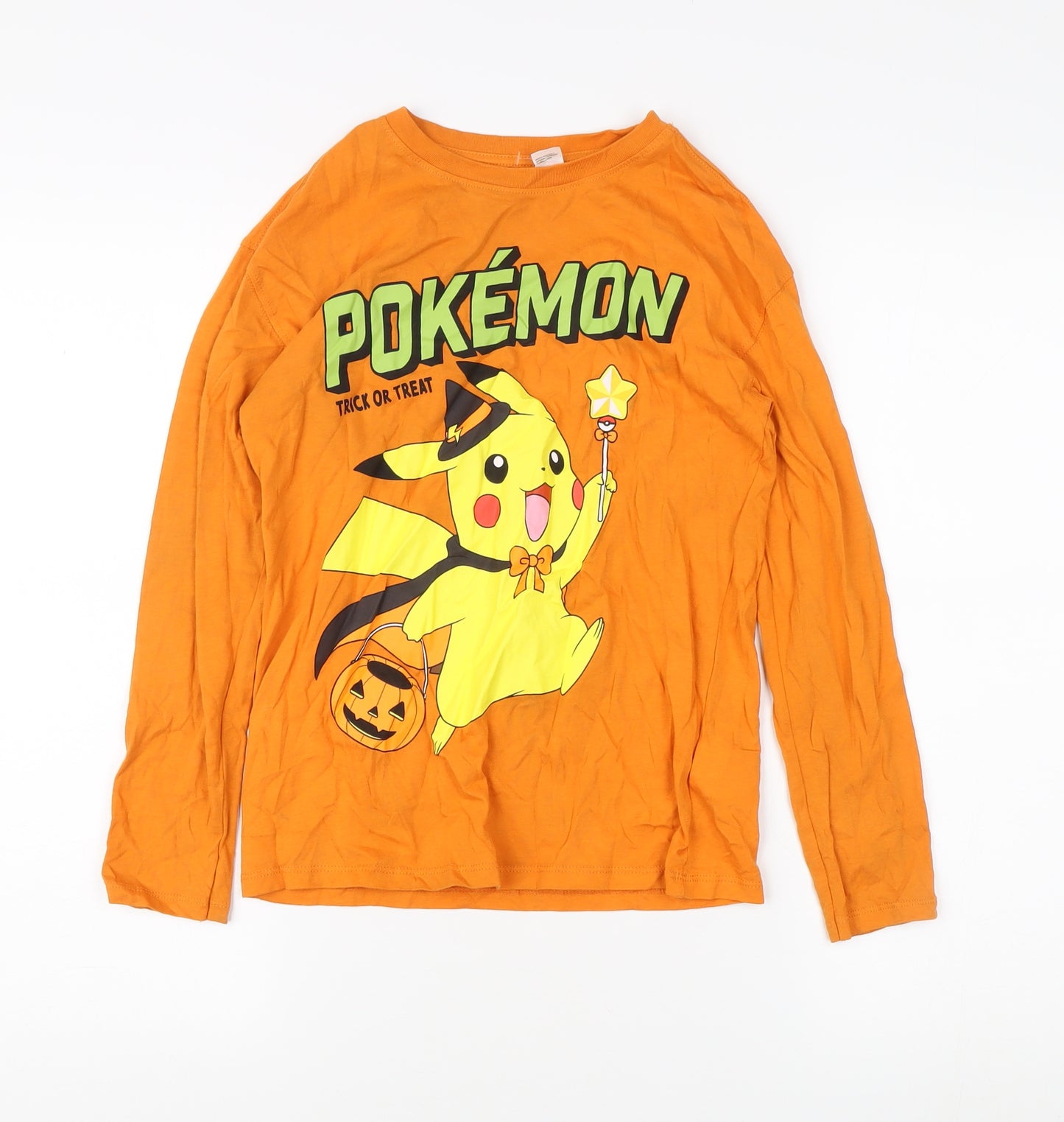 H&M Boys Orange Pikachu Pokémon Halloween T-Shirt, 9-10 Years