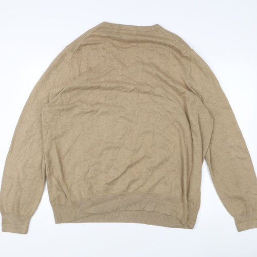 Marks and Spencer Men's Beige 3XL Cotton Pullover Jumper