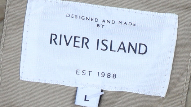 River Island Men's Beige L Hooded Windbreaker Jacket