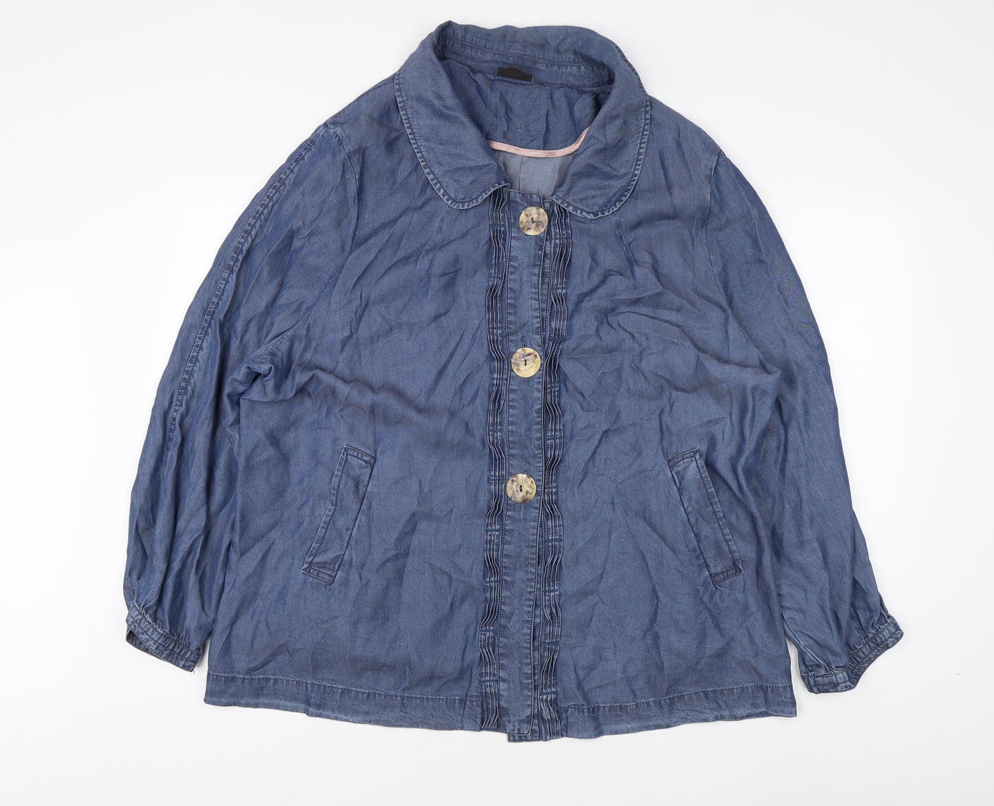 Ann Harvey Women's Blue Plus Size Basic Jacket