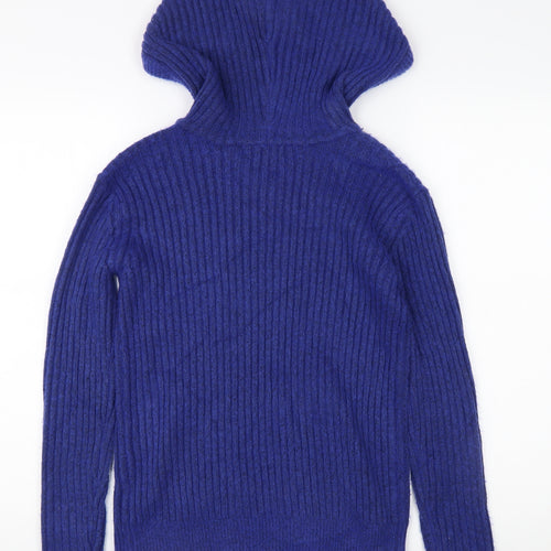Marks and Spencer Women's Blue Hooded Pullover Jumper XS