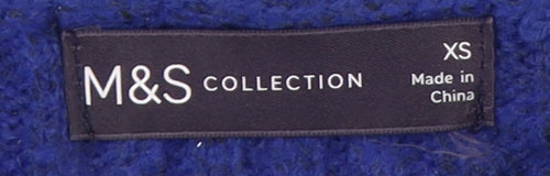 Marks and Spencer Women's Blue Hooded Pullover Jumper XS