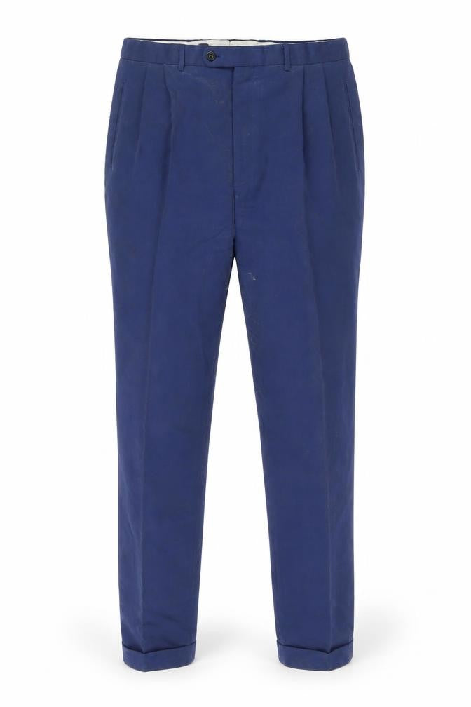 Front view of Uomo Desideri Men's Blue Dress Pants, size 38