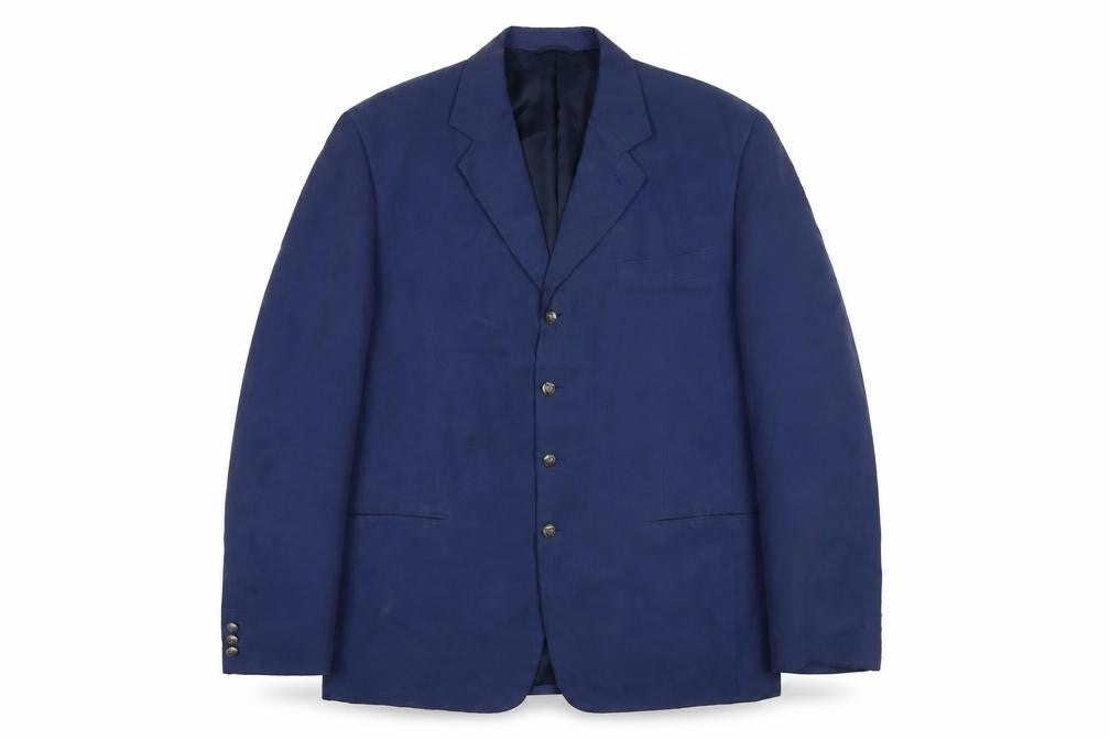 Front view of Uomo Desideri Men's Blue Blazer, size 44, Formal Jacket