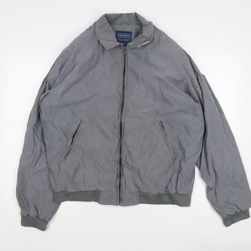 Savatini Men's Grey Bomber Jacket L