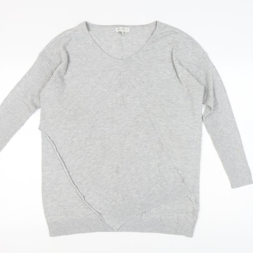 RJR.John Rocha Women's Grey V-Neck Pullover Jumper Size 16