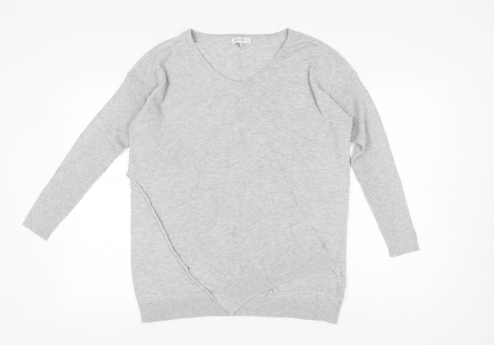 RJR.John Rocha Women's Grey V-Neck Pullover Jumper Size 16
