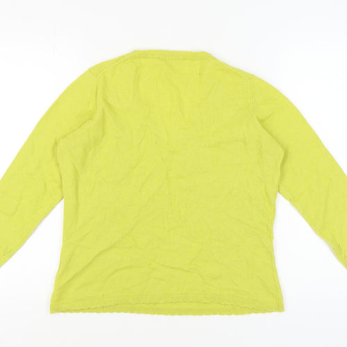 East Women's Green V-Neck Pullover Jumper M