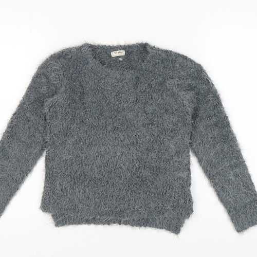 Next Girls Grey Pullover Jumper, Size 10 Years, Cozy & Stylish