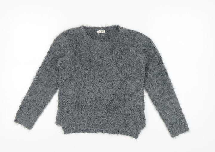 Next Girls Grey Pullover Jumper, Size 10 Years, Cozy & Stylish
