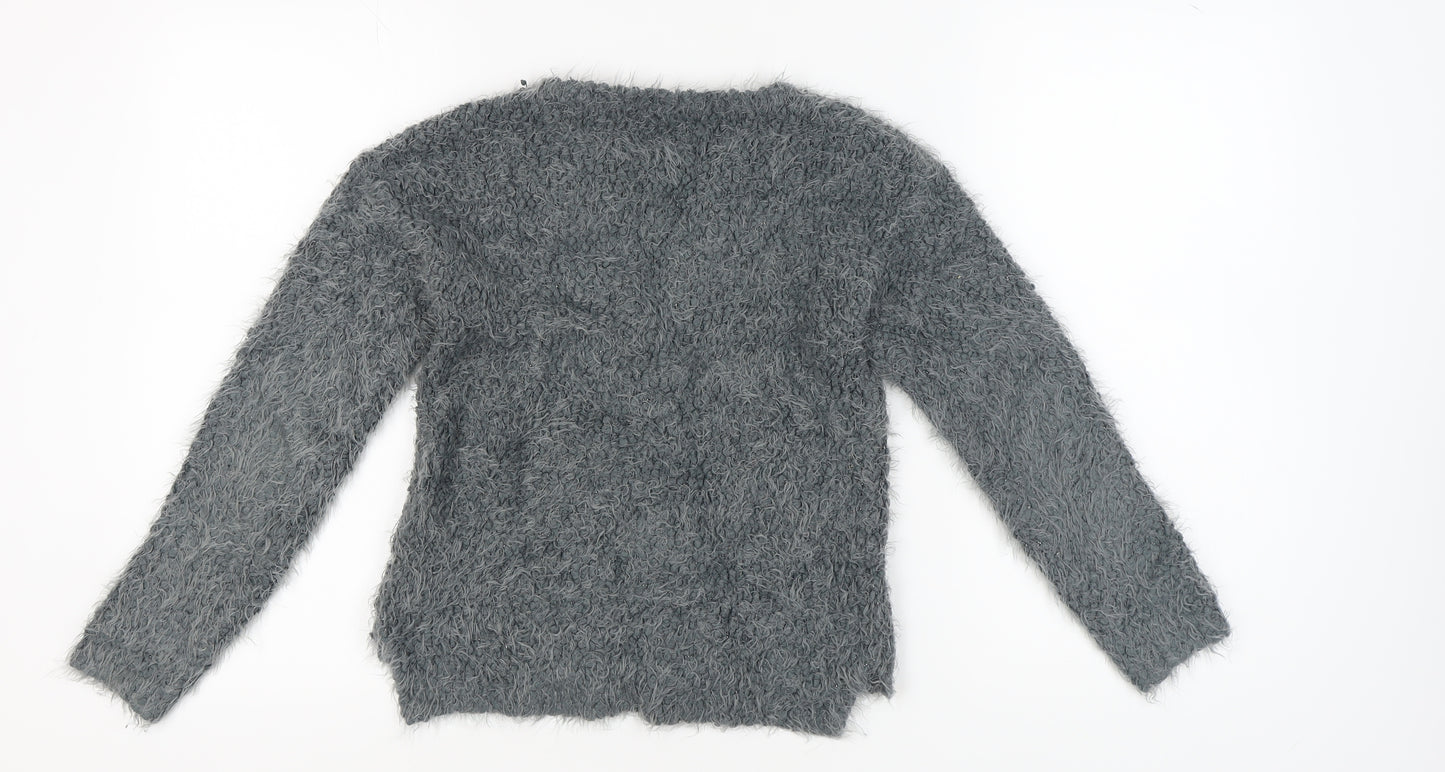 Next Girls Grey Pullover Jumper, Size 10 Years, Cozy & Stylish