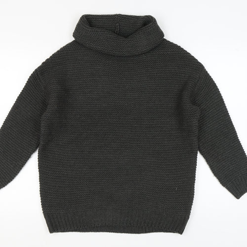 Pull & Bear Black Cowl Neck Jumper M Unisex