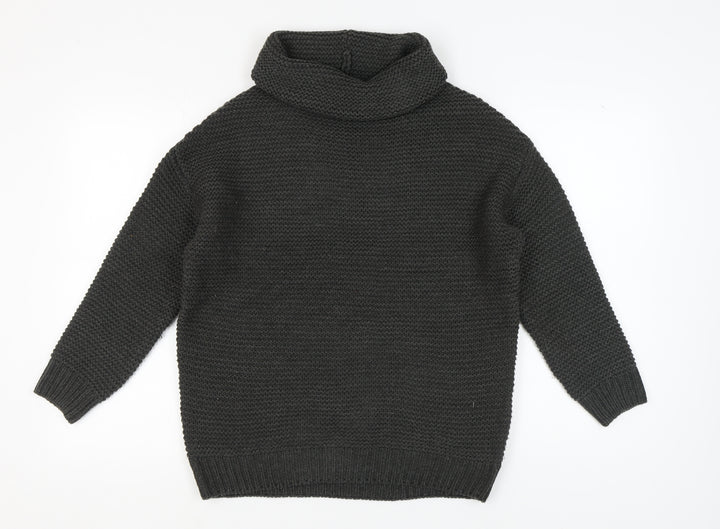 Pull & Bear Black Cowl Neck Jumper M Unisex