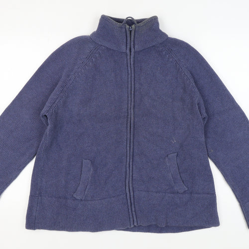 Marks and Spencer Women's Blue Full Zip Jumper Size 20