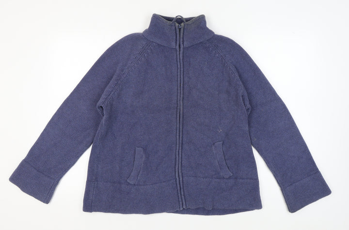 Marks and Spencer Women's Blue Full Zip Jumper Size 20