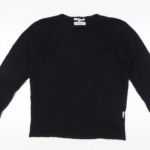 Bellfield Men's XL Black Cotton Pullover Jumper