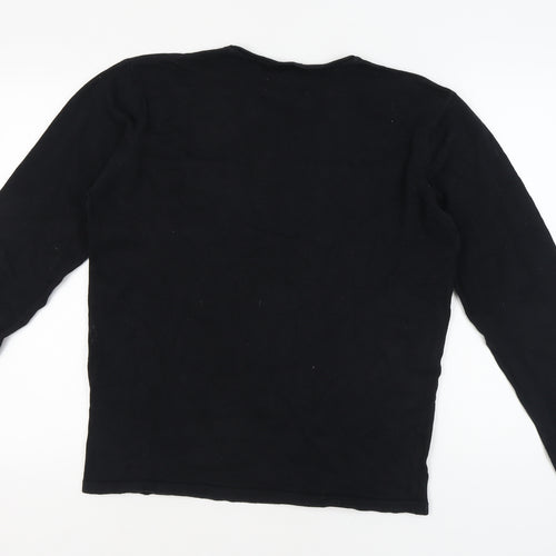Bellfield Men's XL Black Cotton Pullover Jumper