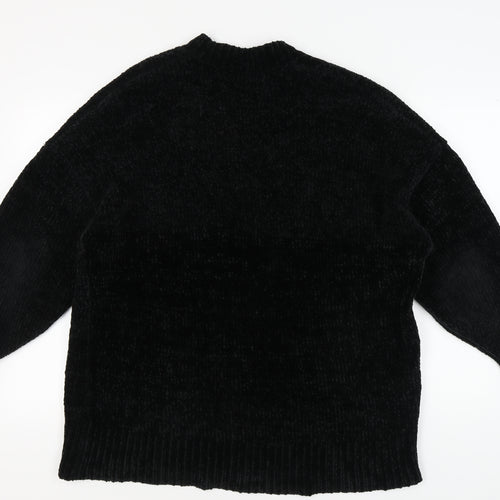 Zara Women's Black V-Neck Pullover Jumper M