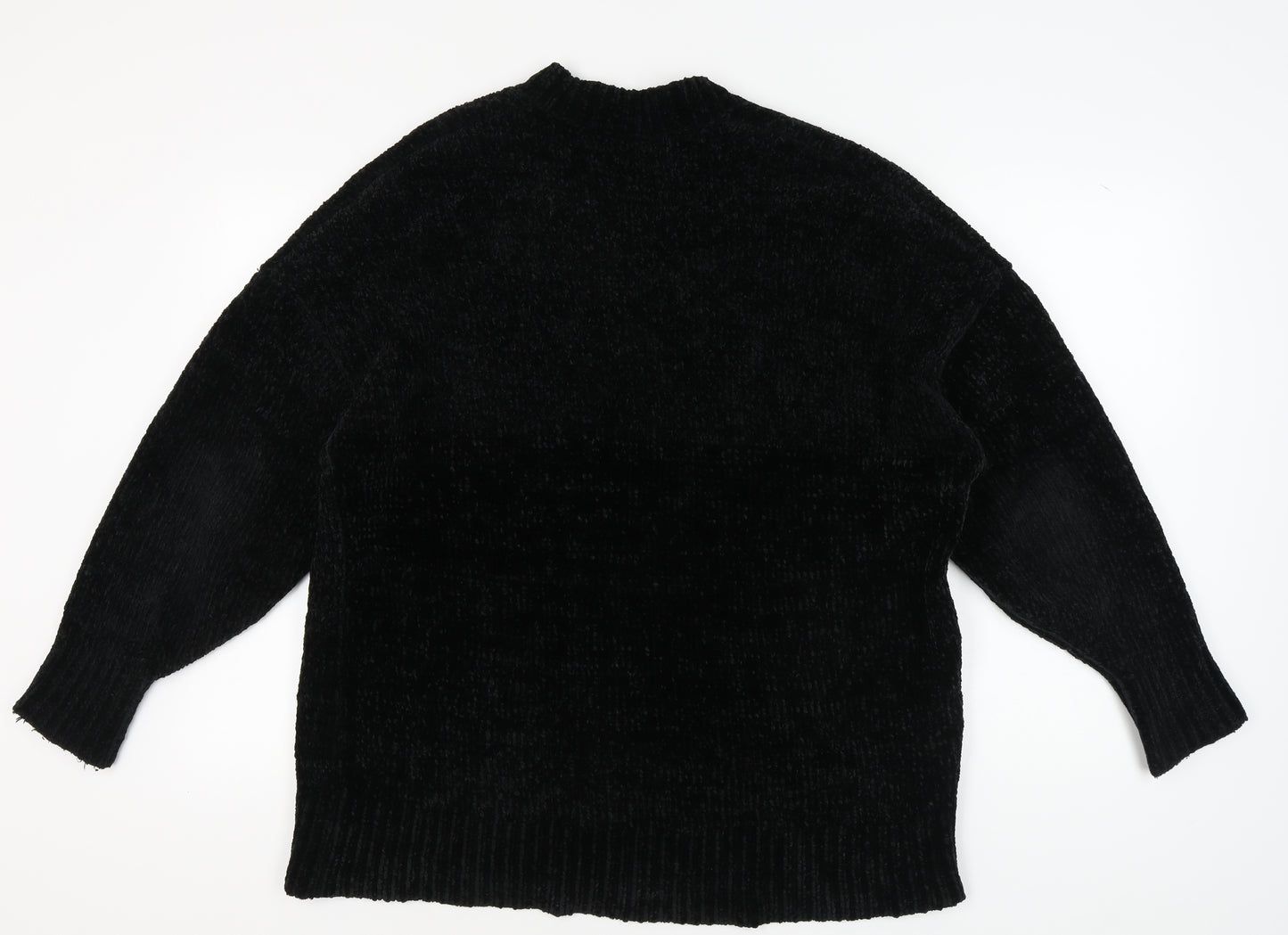 Zara Women's Black V-Neck Pullover Jumper M