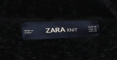 Zara Women's Black V-Neck Pullover Jumper M