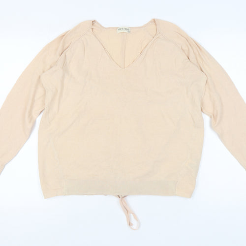 Marks and Spencer Women's Beige V-Neck Pullover Jumper