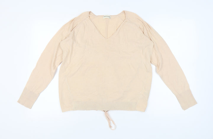 Marks and Spencer Women's Beige V-Neck Pullover Jumper