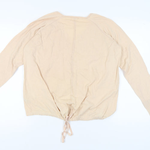 Marks and Spencer Women's Beige V-Neck Pullover Jumper