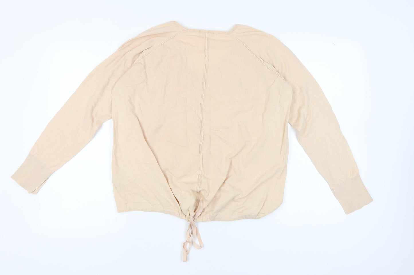 Marks and Spencer Women's Beige V-Neck Pullover Jumper