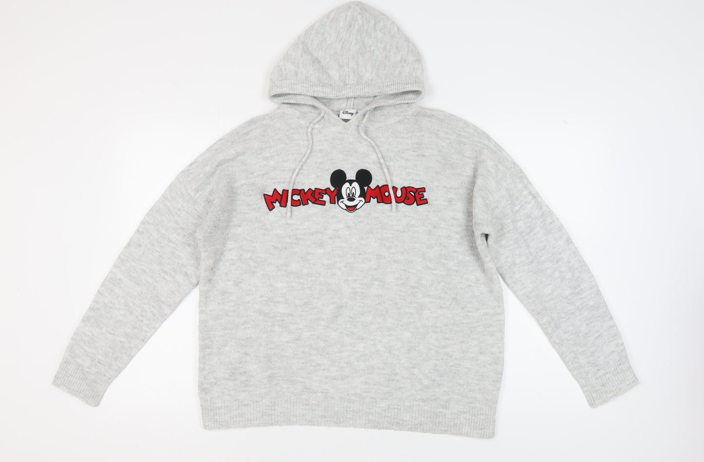 Disney Women's Grey Mickey Mouse Pullover Hoodie Jumper M