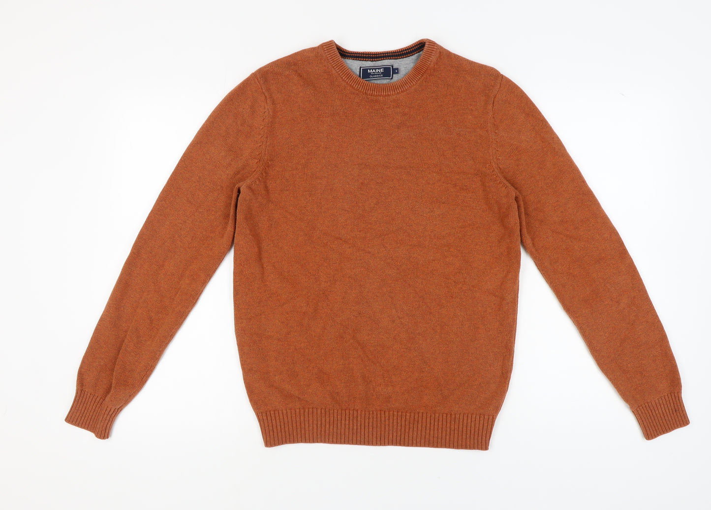 Maine New England Men's Orange Wool Pullover Jumper S