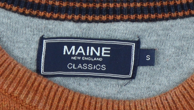 Maine New England Men's Orange Wool Pullover Jumper S
