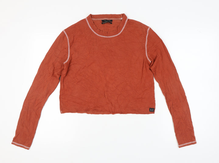 Urban Outfitters Women's Brown Cropped Long Sleeve T-Shirt