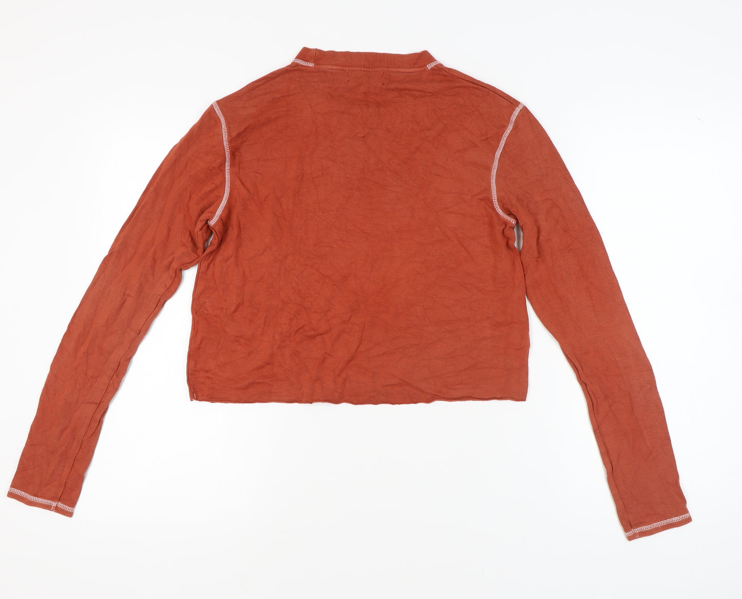 Urban Outfitters Women's Brown Cropped Long Sleeve T-Shirt