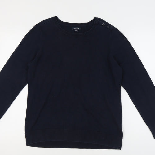 Nautica Men's Blue XL Pullover Jumper, Cotton, Crew Neck