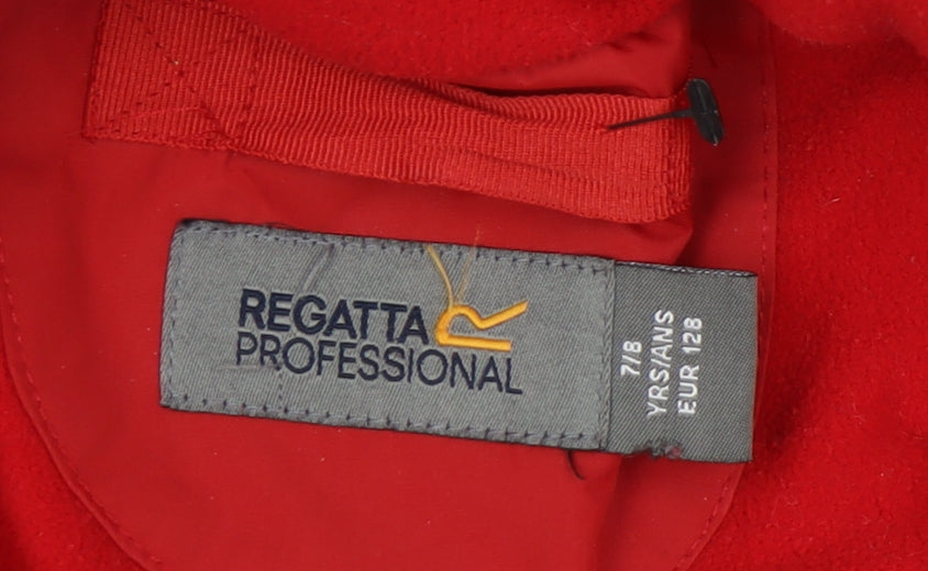 Regatta Kids Red Rain Coat, 7-8 Yrs, Waterproof & Hooded, Excellent