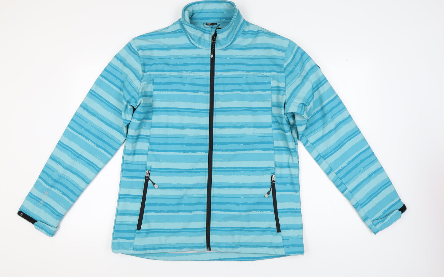 Killtec Women's Blue Striped Jacket Size 18 Windbreaker