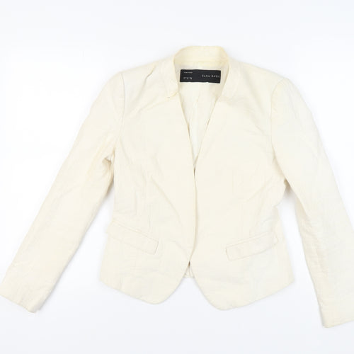 Zara Women Ivory Blazer, Size 12, Notch Lapel