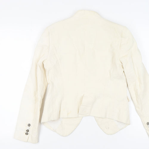Zara Women Ivory Blazer, Size 12, Notch Lapel