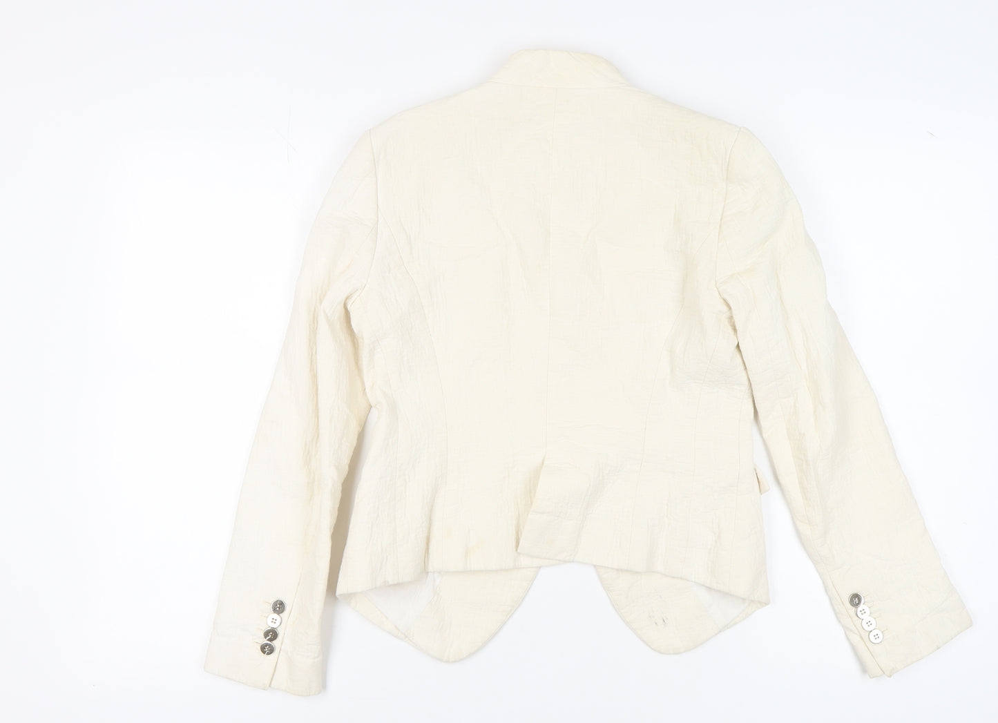 Zara Women Ivory Blazer, Size 12, Notch Lapel