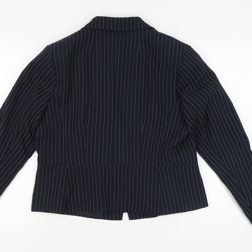 Marks and Spencer Women's Black Pinstripe Blazer UK 16