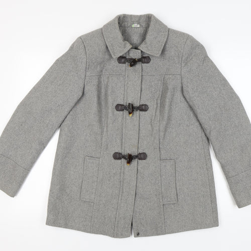 Marks and Spencer Women's Grey Wool Blend Toggle Coat