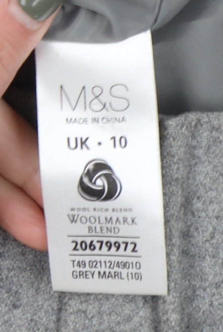 Marks and Spencer Women's Grey Wool Blend Toggle Coat