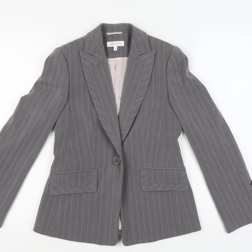 Marks and Spencer Women's Grey Pinstripe Blazer Size 6