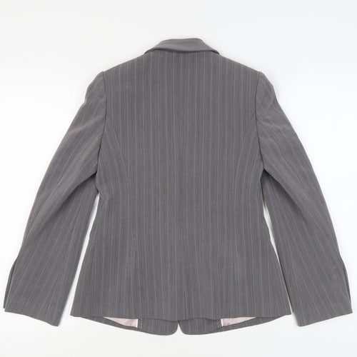 Marks and Spencer Women's Grey Pinstripe Blazer Size 6